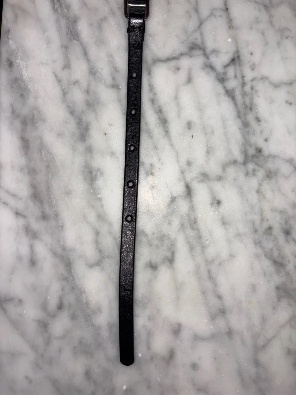 Skinny Black Leather Ladder Weave Chainlink Curb Belt Helmut Lang Diesel Biker